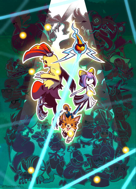 Pokemon/Ghost Trick Crossover fanart